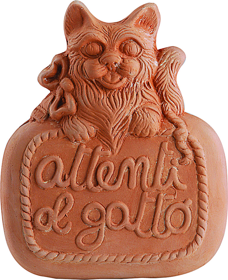 attenti-cane-gatto-terracotta-pannello-decorazione-insegna-mattonella-esterno-targa-giardino-gelo-meridiana-solo-luna-animali-gufo-appendere-