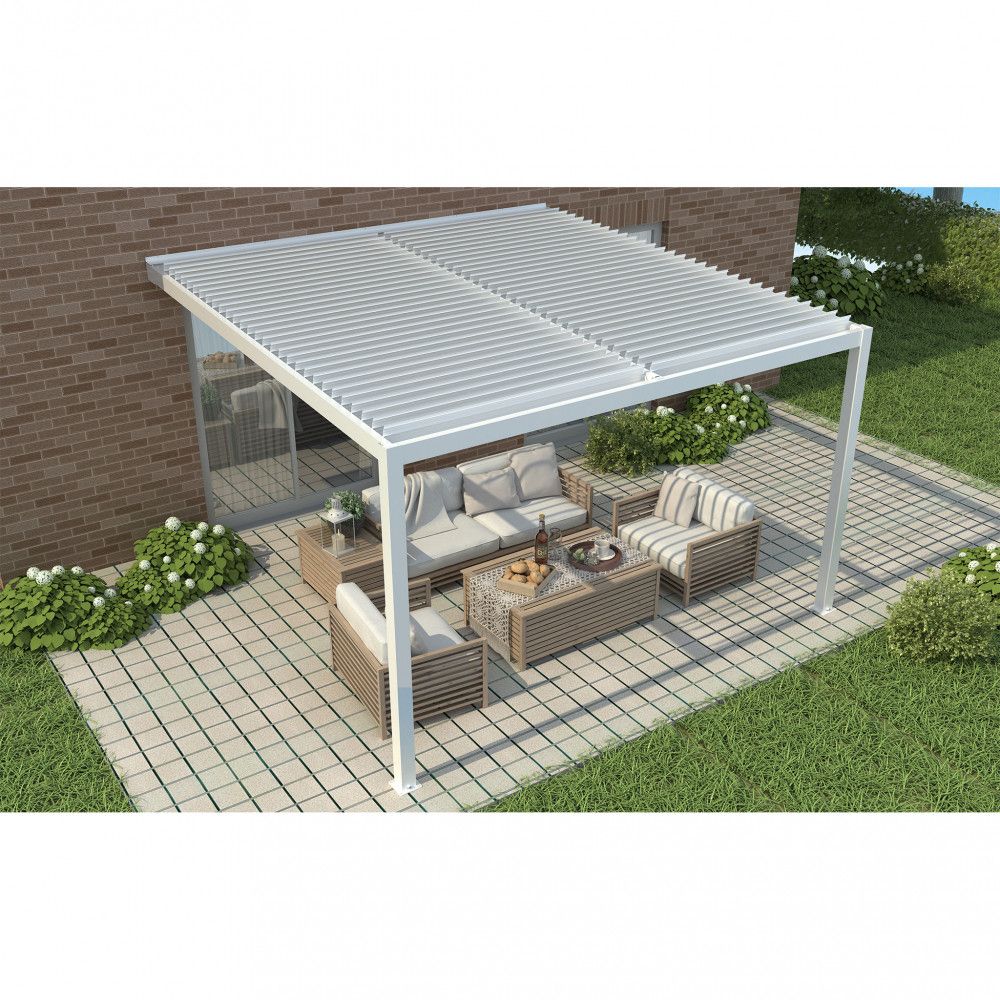 alluminio-pergola-bioclimatica-bianco-grigio-giardino- piscina-copertura-automatica-led-manuale