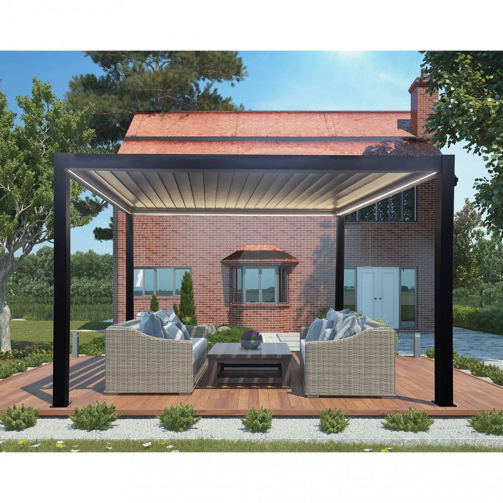 alluminio-pergola-bioclimatica-bianco-grigio-giardino- piscina-copertura-automatica-led-manuale