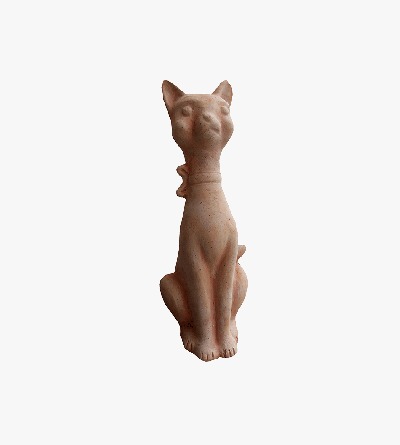 Gatto-Fiocco-Terracotta-Decoro-Ornamento-Muro-Parete-Giardino-Regalo-Decoupage-Vasi-Piscine-Pisa